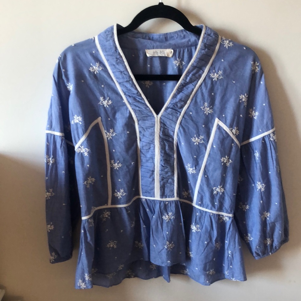 Anthropologie Embroidered Blouse